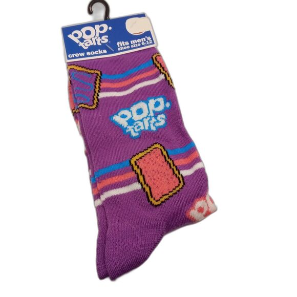 POP-Tarts Crew Socks Toaster Treats Snacks Colorful Novelty Men Shoe Size 6-12 - Picture 1 of 3